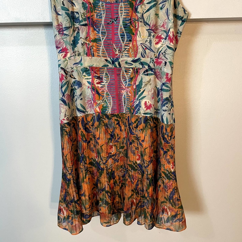 SALONI Elodie Lunar Flight Dress Pleated Floral Tropical Dress Size 6 - Picture 7 of 16